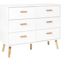 Beliani Kommode mit 6 Schubladen NEWARK Weiß