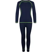 TROLLKIDS Merino Funktionsunterwäsche-set - Navy / Viper Green -