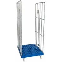 Oswald Transportgeräte Rollbehälter Feuerverzinkt, 2-seitig, Rollplatte aus Kunststoff, 682