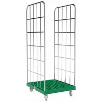 Oswald Transportgeräte Rollbehälter FV, 2-seitig, Rollplatte aus Kunststoff, 724