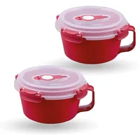 BestLivings Frischhaltedose rund rot 0,85 l 2-teiliges Set