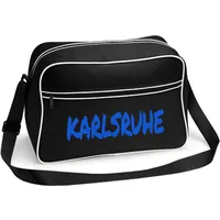Multifanshop Retrotasche - Karlsruhe - Textmarker - Druck blau