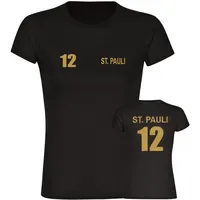 Multifanshop St. Pauli T-Shirt 2023 schwarz Damen Gr. XL