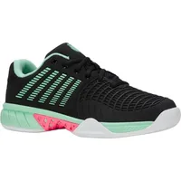 K-Swiss Express Light 3 Carpet Tennis Shoe, Black/Neon Mint/Neon