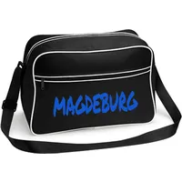 Multifanshop Retrotasche - Magdeburg - Textmarker - Druck blau