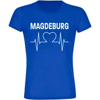 Multifanshop Damen T-Shirt - Magdeburg - Herzschlag - Druck
