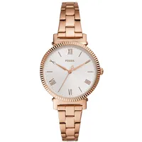 Fossil Damenuhr Daisy 3Zeiger, Quarzwerk, 34 mm roségoldenes Edelstahlgehäuse