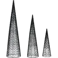 Beliani Weihnachtsdekoration 3er Set LED VEJLESO Weihnachtsbaum 40/60/80 cm