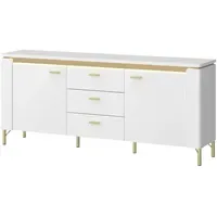 Möbel Kraft Lazio TV-Lowboard 155,3 cm Weiß Metall/Holzwerkstoff