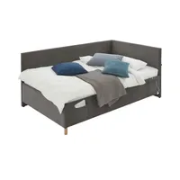 Meise Möbel meise.möbel Polsterbett Cool mit Lattenrost Cord Anthracite