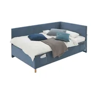 Deinbett Polsterbett in Cord ¦ blau ¦ Maße (cm):