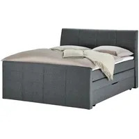 Deinbett Boxspringbett mit Bettkasten und Topper ¦ grau ¦