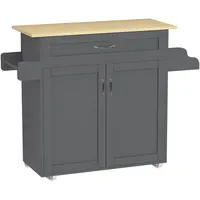 VCM Servierwagen Pastano Anthrazit, Honigeiche, Holzwerkstoff, 1 Schublade(n) Schubladen,