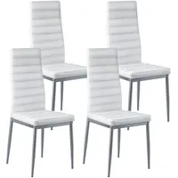 Vevor Esszimmerstuhl modern Leder weiß 4er Set