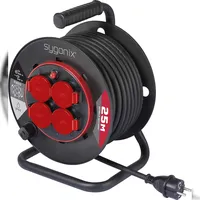 Sygonix SY-10236135 Kabeltrommel 25m Schwarz Schutzkontakt-Stecker