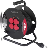 Sygonix SY-10236132 Kabeltrommel 40m Schwarz Schutzkontakt-Stecker