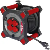 Sygonix SY-10236123 Kabeltrommel 25m Schwarz Schutzkontakt-Stecker