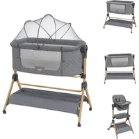 KIKKABOO Sleat Me 2 In 1 Beistellbett+hochstuhl - Grey