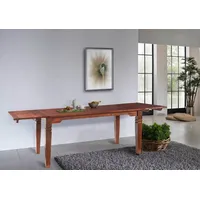 Massivmoebel24 Esstisch mit Ansteckplatten Akazie 200-240/280x100x76 nougat lackiert OXFORD