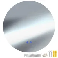 tectake® Runder LED Badezimmerspiegel, rahmenloses Design in 3 Größen,