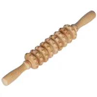 Relaxdays 2 x Massage Roller Holz, Hellbraun
