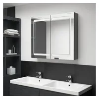 VidaXL LED-Spiegelschrank 80 cm grau
