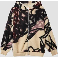 S.Oliver Kuschelige Oversize-Jacke aus Teddy-Plüsch mit Graffiti-Print - 158/164