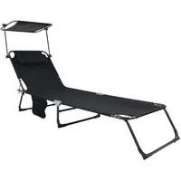 Gartenundmoebel.de Sonnenliege 55 x 55 x 24 cm Schwarz