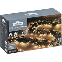 Dehner LED-Lichterstrang, 260 LEDs, warmweiß, ca. L200 cm, Schwarz