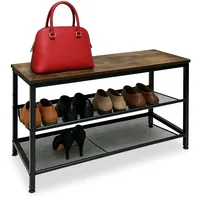 Relaxdays Schuhregal 80 x 45 x 30 cm schwarz/braun