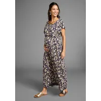 NEUN MONATE Umstandskleid Langes Schwangerschafts- und Still-Kleid Jersey-Kleid für