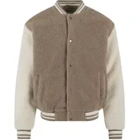 URBAN CLASSICS Teddy Collegejacke Dunkeltaupe 3XL