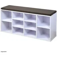 Hti-Living Schuhbank 104 x 48 x 30 cm weiß