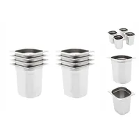 VidaXL Gastronormbehälter 8 Stk. GN 1/6 200 mm Edelstahl