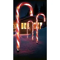 Mojawo LED Gartenleuchtstäbe 4er Set Kunststoff 32 cm rot,