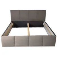 Halmon Schlafkomfort Betten Polsterbett Grau, Holz, 160x200 cm, Schlafzimmer,