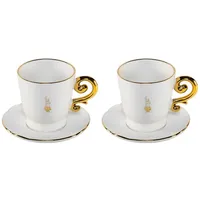 Bialetti Set 2 Cappucio Tassen inkl. Untertassen Pure Gold