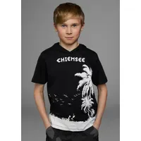Chiemsee T-Shirt CHIEMSEE "mit Palmendruck", Jungen, Gr. 140/146, schwarz,