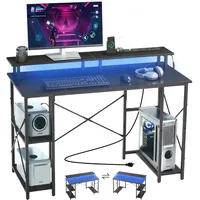 Vevor Computertisch Bürotisch Schreibtisch mit intelligenten LED-Leuchten & Steckdosen,