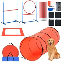 Vevor Hunde-Agility-Trainingsausrüstung, 5-teiliges Kombinationsset mit verstellbaren Hürden, 6 Slalomstangen,