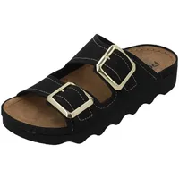 ROHDE Damen Pantolette Nubukleder mit edlen Schnallen und Plateau