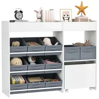 Aiyaplay Kinderregal mit 11 Stoffboxen 105 x 30 x