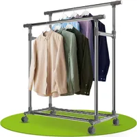 Juskys Kleiderständer 153x160x43 cm Silber