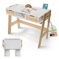 Juskys Kinderschreibtisch Fietje Kiefer lackiert / Weiß