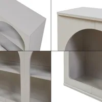 [en.casa] Sideboard, Trorhun 160x30x80 cm Grau