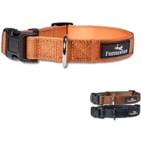 Freudentier Hundehalsband, - komfortabel, Clyde Kollektion orange XS