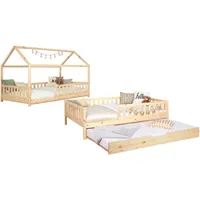 TICAA Hausbett Duo 100 x 200 cm Kiefer massiv