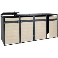 Proregal Mülltonnenbox 117 x 264 x 80 cm hellbraun