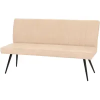 Berlinlodge Sitzbank 90x160x60cm Sitzhöhe 48cm Rückenlehne Stoff/Textil Chenille Metall