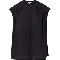 S.Oliver Blusentop mit Raffung und Spitzen-Detail - schwarz -